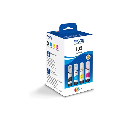 Ink Cart Epson Multi Pack 103 Black, Cyan, Magenta and Yellow, 65ml each color - C13T00S64A
