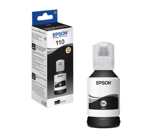 Ink Cart Epson 110 Black Ink for Eco Tank, 120 ml - C13T03P14A