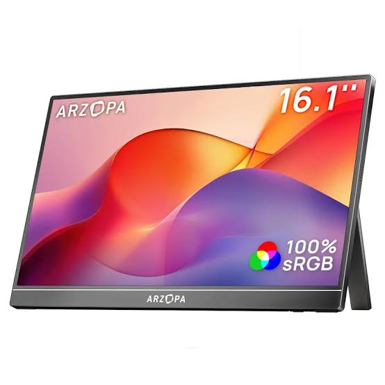 ARZOPA S1 Table 15.6-Inch Portable IPS Full HD Monitor – 60Hz with Built-in Speakers
